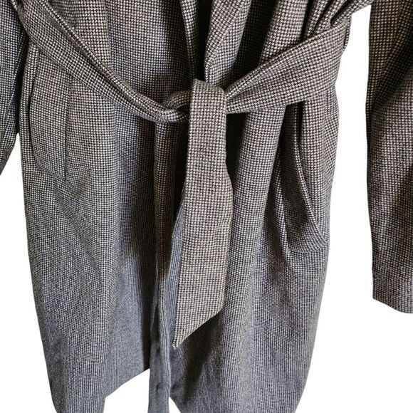Zara Coat Womens Large Gray‎ Soft Belted Oversized Jacket Bloggers Favorite - Picture 4 of 9